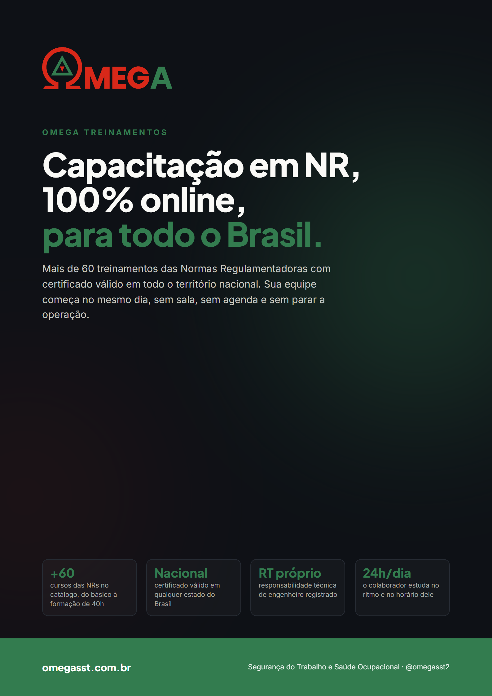 Capa do folder Omega Treinamentos